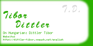 tibor dittler business card